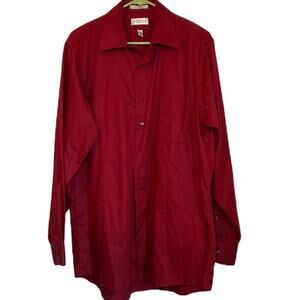 Van Heusen Cranberry Wrinkle Free LS Dress Shirt 16 34/35